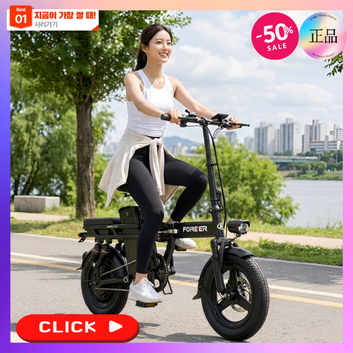 리트바 국산  리튬배터리 접이식 전기자전거 고출력 모터 전동 PAS 배달 대리운전 출퇴근