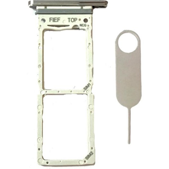 삼성 갤럭시 Z 폴드6 F956용 듀얼 SIM 카드 트레이 슬롯 홀더 + 꺼내기 핀 (실버)