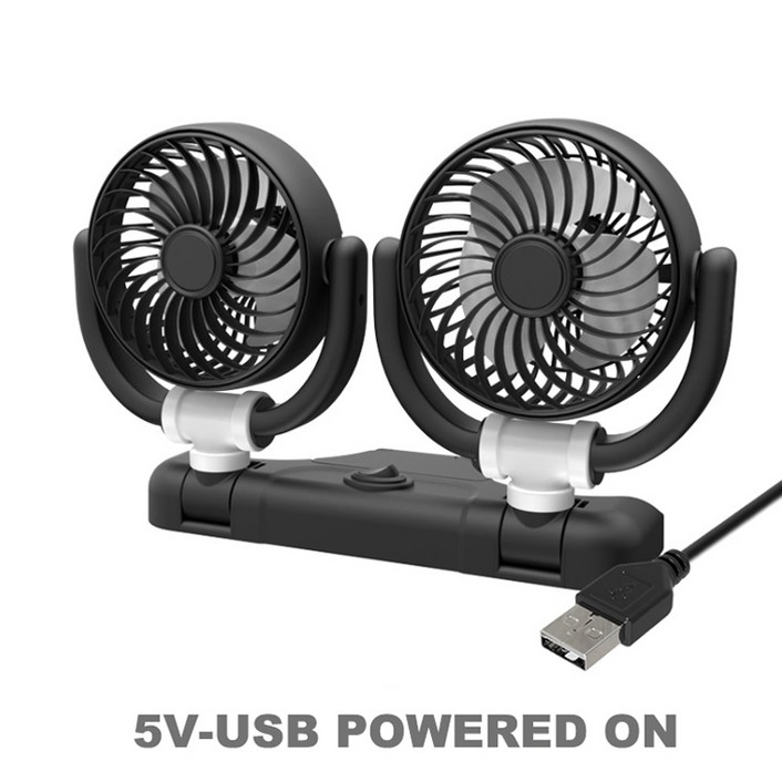SEAMETAL 차량용 듀얼 360도 선풍기 12v 24v 각도 조절 식 USB 가변 속도 속도 바람 공기 팬 쿨러 SEAMETAL 차량용 듀얼 360도 선풍기 12v 24v 각도 조절 식 USB 가변 속도 속도 바람 공기 팬 쿨러