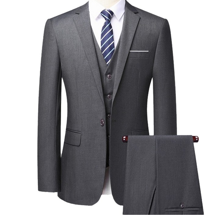 스타일닥터 2026 트렌디 남성용 정장세트 슬림핏 데일리 자켓+바지+조끼 세트