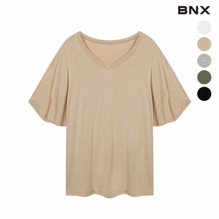BNX 여성 와이드 소매 레이온 티셔츠