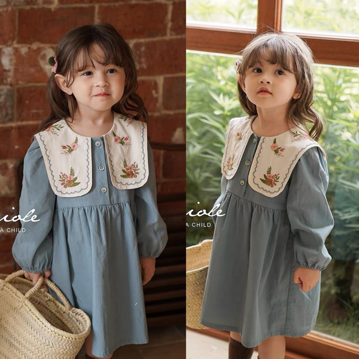 플라워자수 빅카라 원피스 100140호