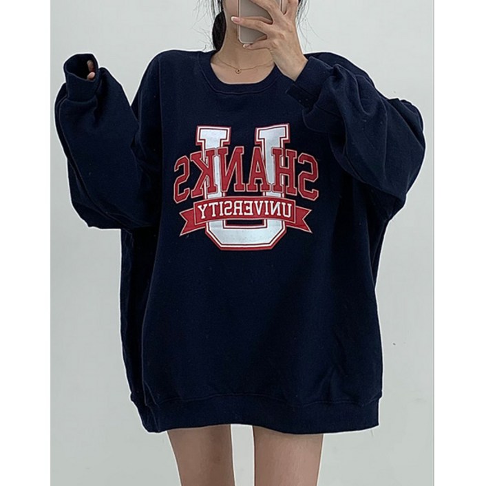 마이쏭 여성 빅사이즈 루즈핏 박스티 긴팔티 생크오버핏쭈리맨투맨