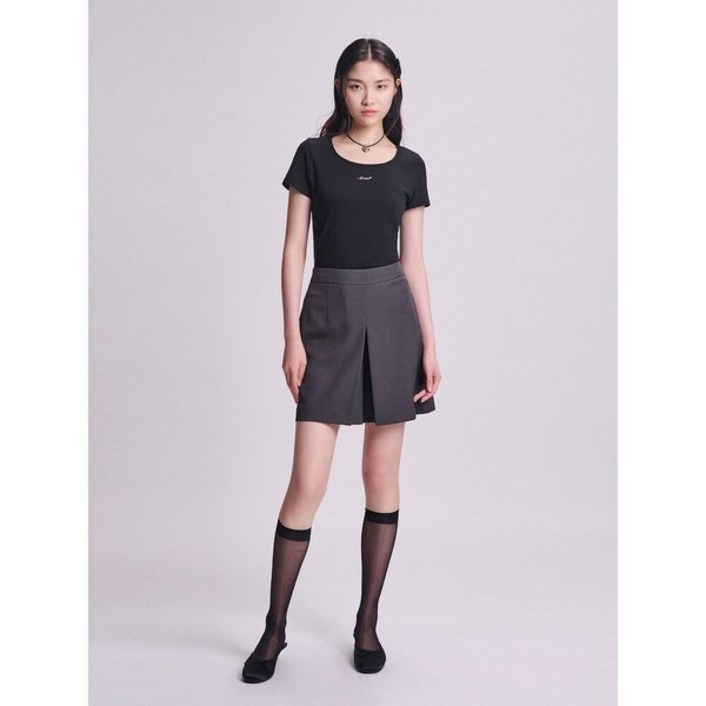 국내매장정품 빈폴 여성 반팔티 BEANPOLE LADIES B. my 슬림핏 반소매 티셔츠 블랙 BF4842N015