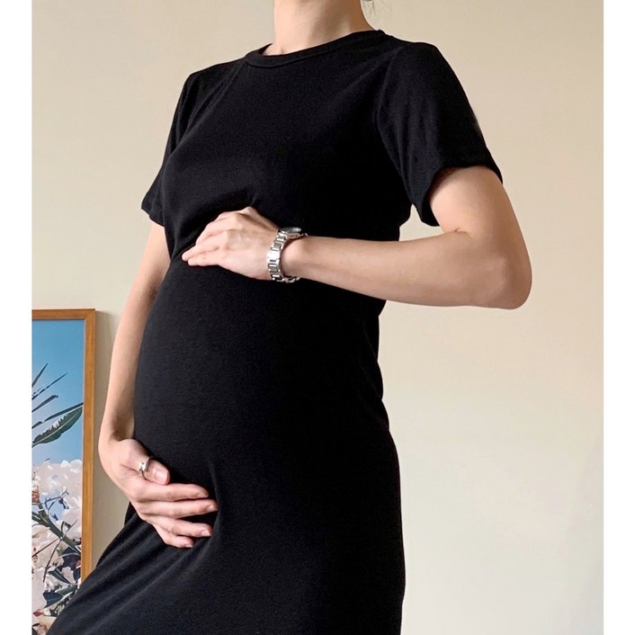 메인 반팔 라운드 임산부 만삭촬영 사진 주수 임부원피스