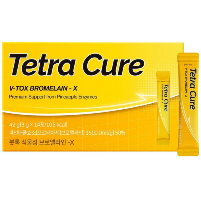 테트라큐어 붓톡 식물성 브로멜라인X, 1박스, 42g