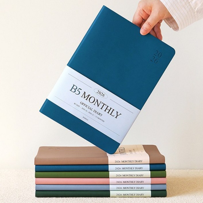 인디고 2026 오피셜 B5 먼슬리 다이어리 (날짜형 월간) 업무용, 핑크무스