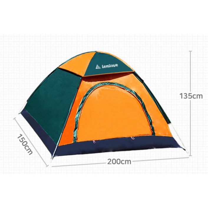 원터치방수 캠핑 낚시 텐트 200 150cm 초경량 간편설치 싱글사이즈 표기사항은 3인4인용 실제사용은 1인 2인이 적당합니다 생활방수 휴대용보관백포함 1.8kg 가벼운중량