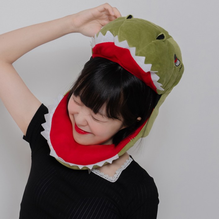 말랑마쥬 배드몬스터 파티 모자 공룡 상어 캐릭터 할로윈, 1개, 다이노그린