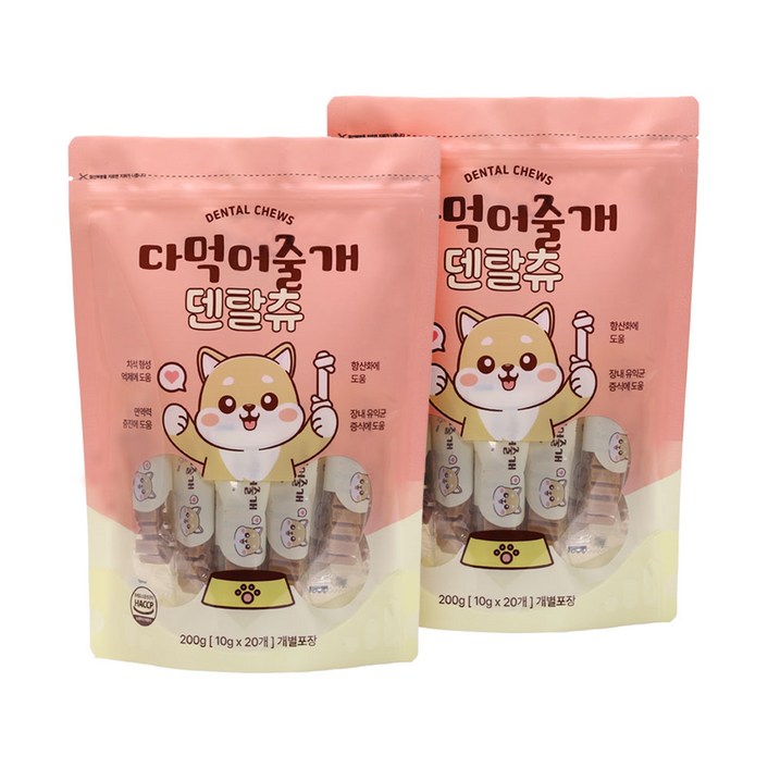 다먹어줄개 강아지 가수분해 덴탈껌 하이포알러제닉, 2개, 200g, 가수분해 닭고기