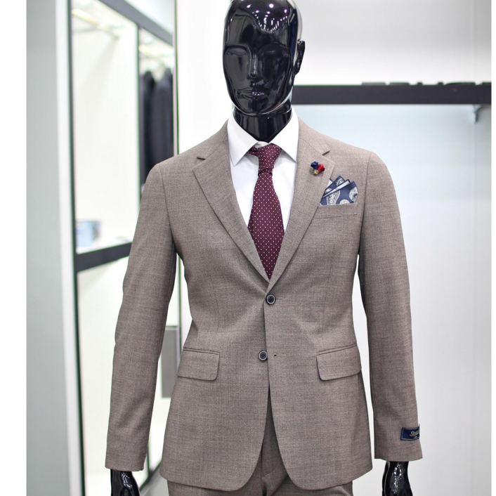 킨록 24SS 다크베이지 울혼방 스판 남자정장 FHS52