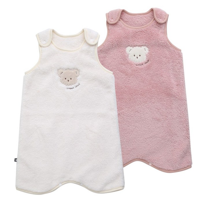 그린베베 국내생산 겨울용 포그니 베어 보아퍼 수면조끼롱