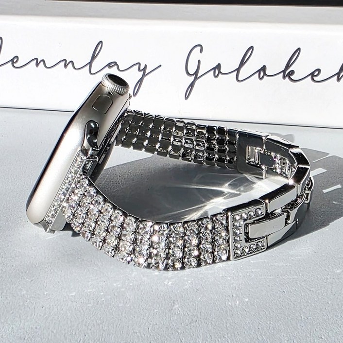 더조은셀러 샤르망 큐빅 테니스 여성용 메탈 스트랩 애플워치 호환