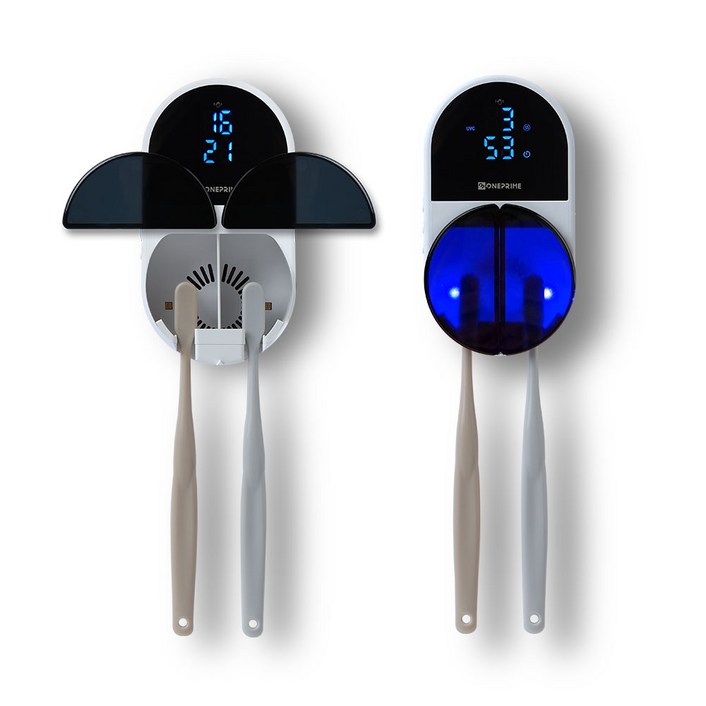 원프라임 2인용 칫솔 살균기 OP703 비틀 빅팬 건조 드라이 UVC살균 무선 벽걸이 휴대용