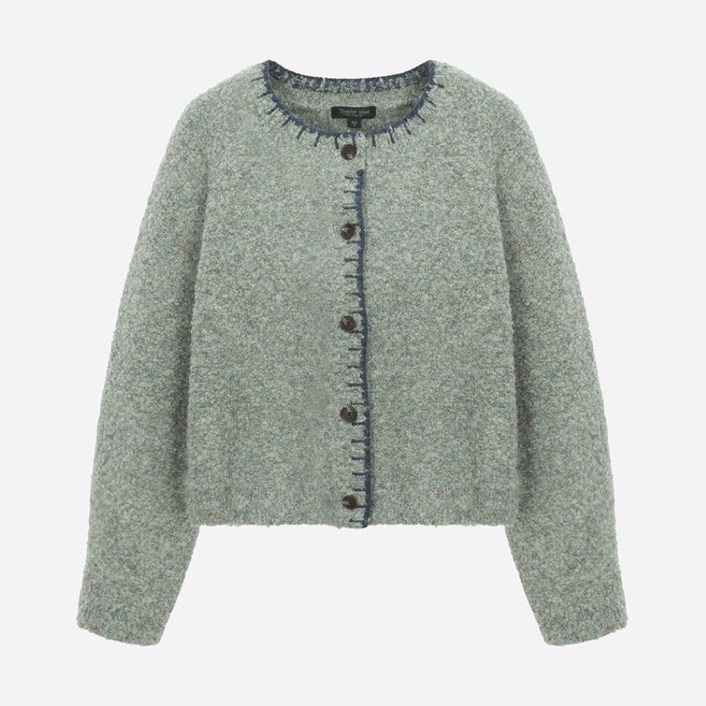 [국내매장정품] 써스데이아일랜드 뽀글이 단작 포인트 가디건 T248ACD303W T248ACD303W-DBS 2216543