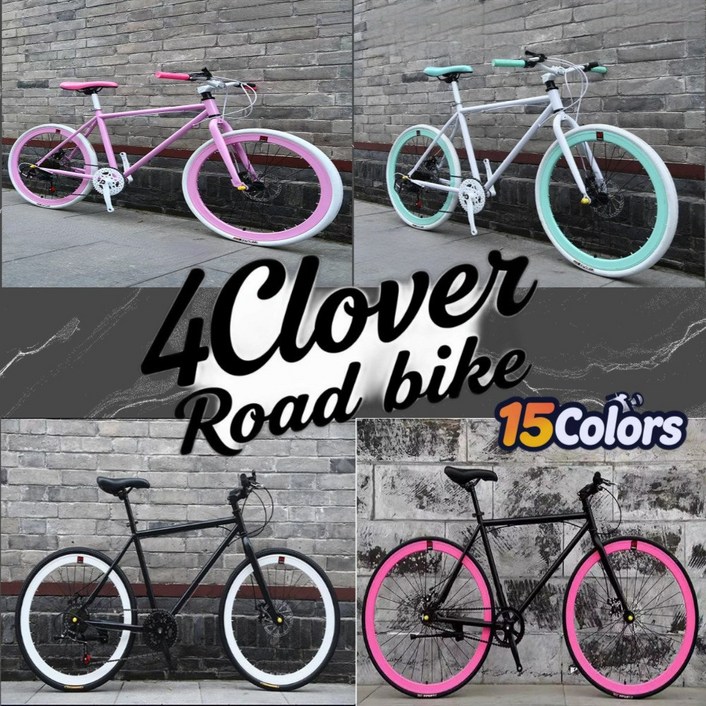 4Clover 가벼운 로드자전거 출퇴근 사이클 성인 입문용 플랫바 하이브리드 24인치