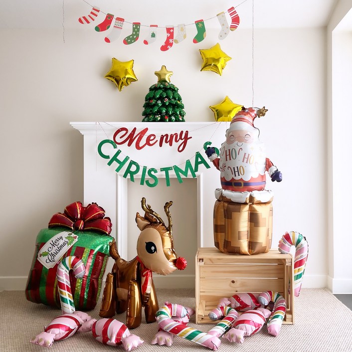 크리스마스 풍선 세트 풀패키지 스탠딩 굴뚝 산타 트리 2023-3