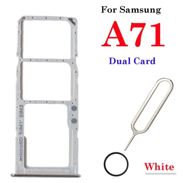 휴대폰 핸드폰 스마트폰 수리 부품 SIM 카드 서랍 어댑터 리더 슬롯 삼성 호환 갤럭시 A12 A51 A71 듀얼 마이크로 SD 트레이 홀더 및 핀 1 세트