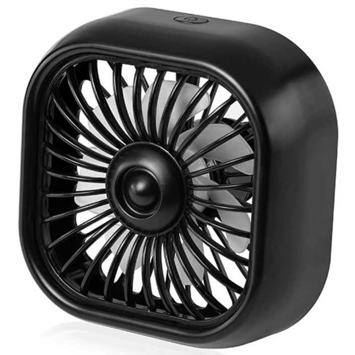 차량용 송풍구 에어컨 거치식 USB 선풍기 에어 쿨링팬 LED 써큘레이터, 1개, 블랙