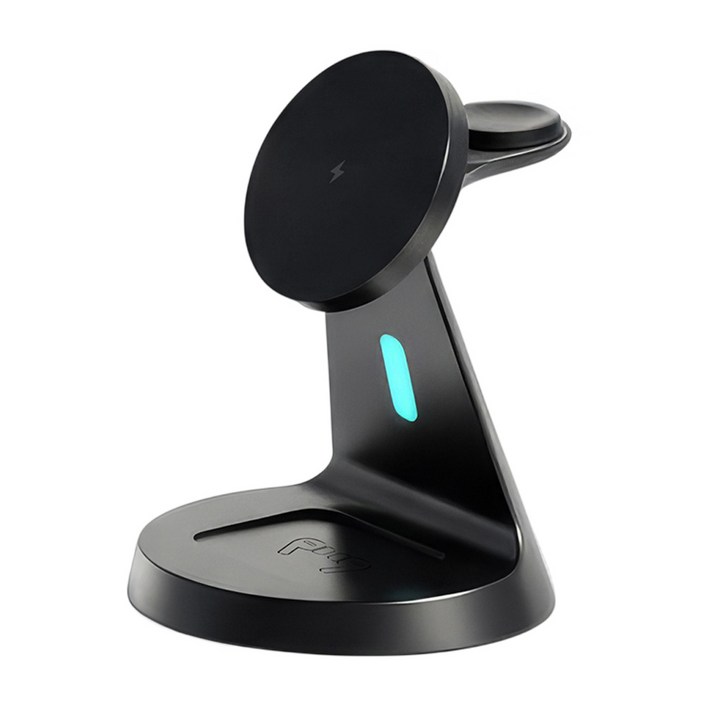 뉴클 3IN1 맥세이프 마그네틱 무선 고속충전 스탠드 충전기, 블랙