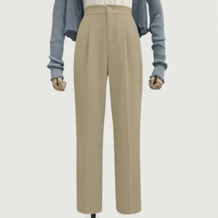 파라다이소 여성용 편안한 데일리 뒷밴딩 파스텔톤 슬랙스