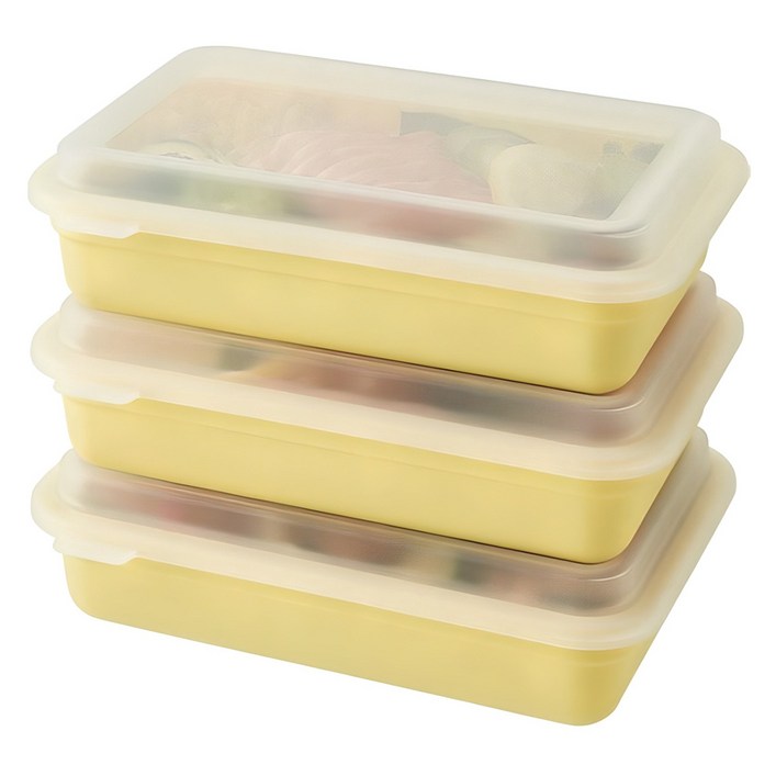 락앤락 DosiLock 밀프랩 1단 도시락, 옐로우, 3개
