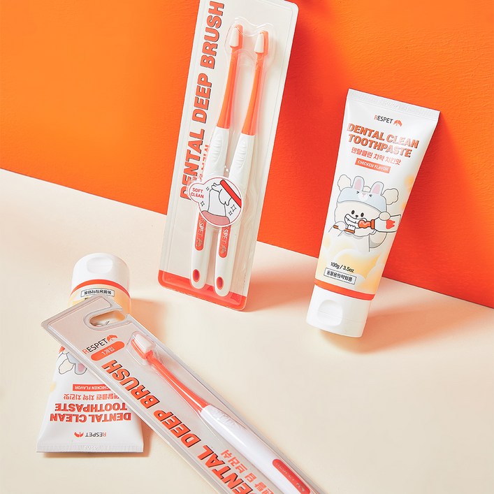 리스펫 반려동물 덴탈클린 치약  덴탈 딥 브러쉬 2p 세트