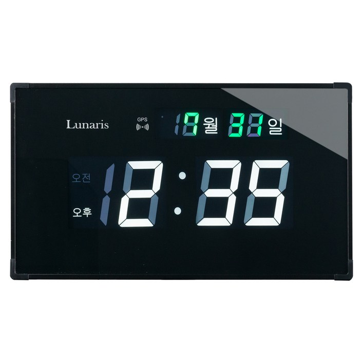 루나리스 GPS 수신 LED 디지털 전자 벽시계 소