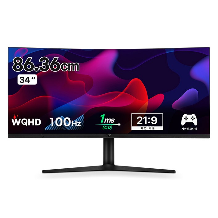 어드밴스원 WQHD 100Hz 커브드 게이밍모니터, 86cm, MF34UW100무결점 어드밴스원 WQHD 100Hz 커브드 게이밍모니터, 86cm, MF34UW100무결점