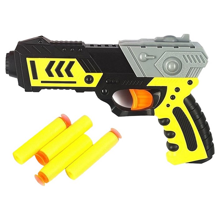 해피아이 미션 다트건 장난감 총  소프트건 흡착 스펀지 총알 4p 세트