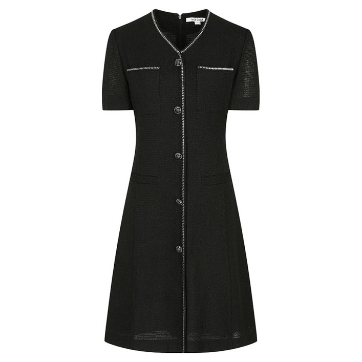 나이스클랍 하프 슬리브리스 트위드 브레이드 원피스