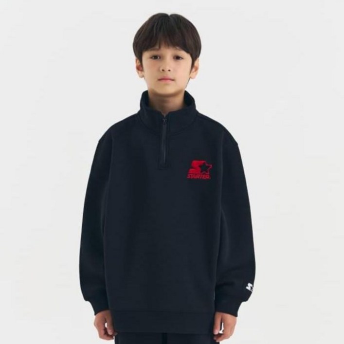 스타터 블랙라벨 기모 반집업 스웻 맨투맨 ST254IZM03