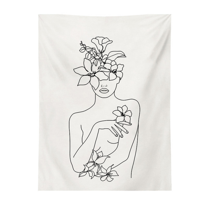 픽노아 플랫 일러스트 패브릭 태피스트리