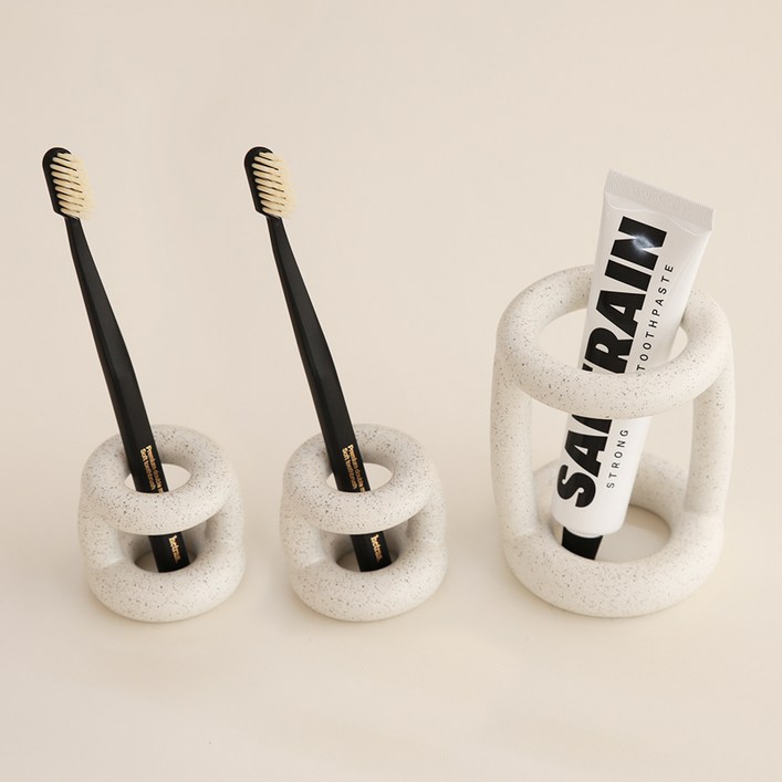 달팽이리빙 몽글몽글 칫솔꽂이 S 2p + L 세트, 오레오, 1세트