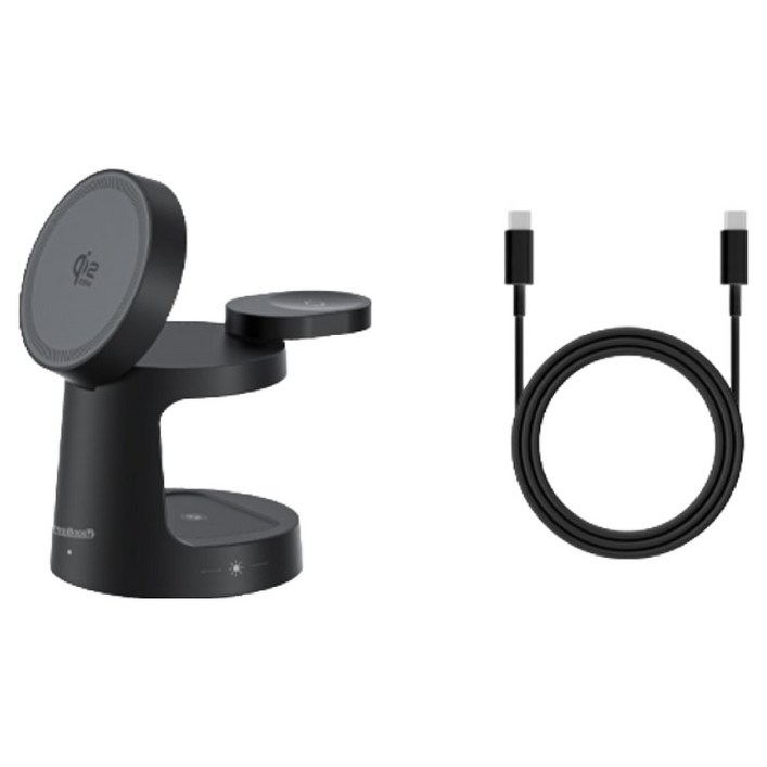 울트라부스트 3in1 무선충전기 애플워치전용, 블랙, 1개