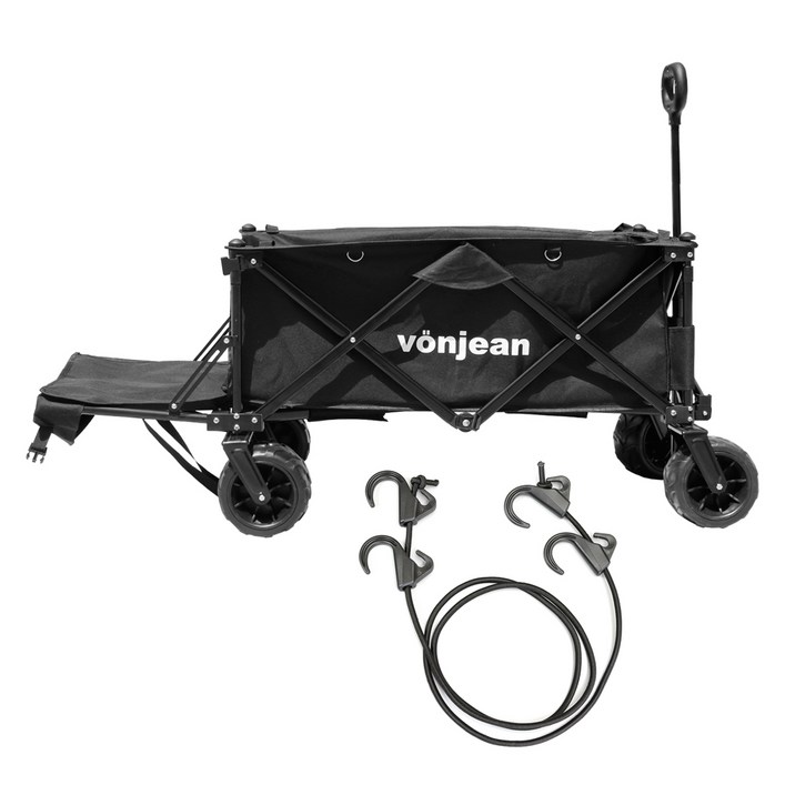 본젠 아웃도어 접이식 캠핑 웨건 뒷문 개방형 + 보관가방 세트 CW-W859, 블랙(CW-W859K), 1세트