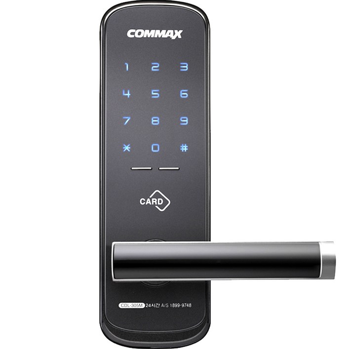 코맥스 무타공 번호키 디지털도어락 CDL-305M + 카드키 3p, CDL-305M