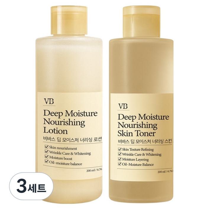 비바스 딥 모이스처 너리싱 스킨로션 세트, 3세트