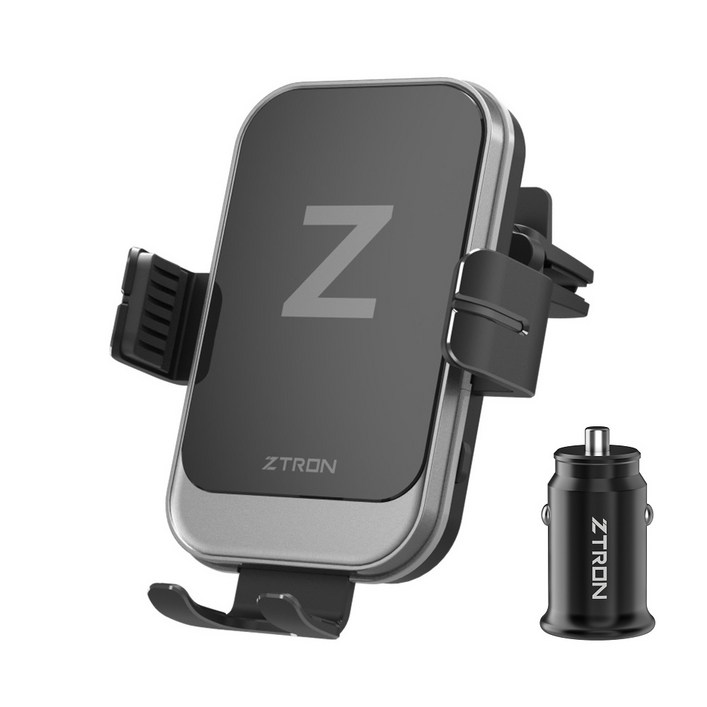 지트론 Z플립 차량용 핸드폰 고속 무선충전거치대 ZTWC-300A + 시거 급속 충전기 세트, 블랙, ZTWC-300A - 쇼핑앤샵