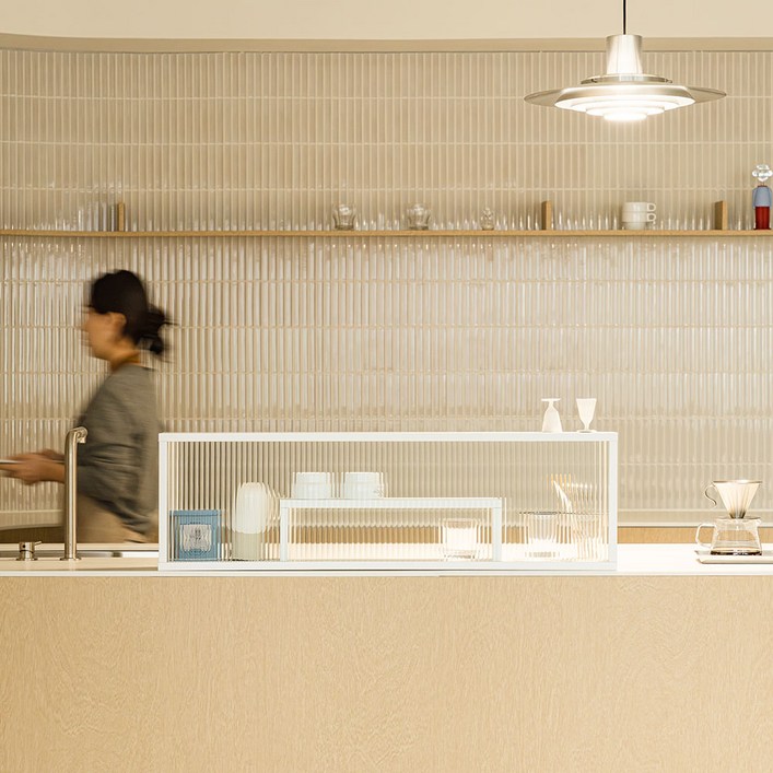 우드레이 밀키 주방 아일랜드 유리 파티션 1000