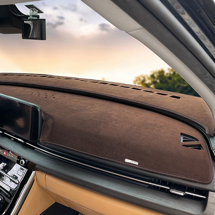 가온 논슬립 벨벳 대쉬보드커버, 브라운, 쌍용 렉스턴스포츠 칸 19년1월23년4월