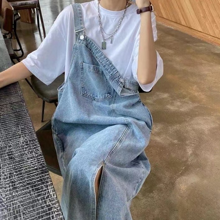 구디프 루즈핏 슬릿 포켓 롱 멜빵치마 뷔스티에 원피스 구디프 루즈핏 슬릿 포켓 롱 멜빵치마 뷔스티에 원피스