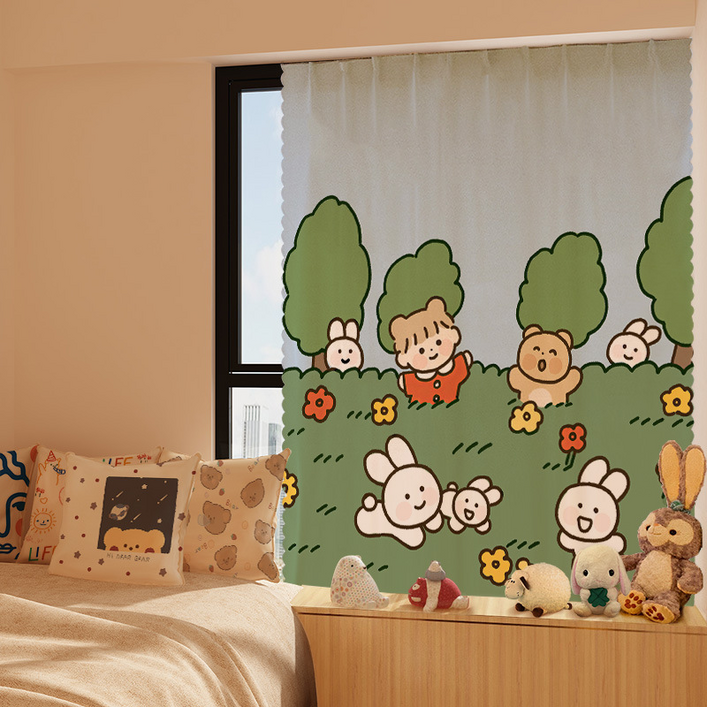 은희마법 예쁜 가리개커튼  벨크로  끈 세트