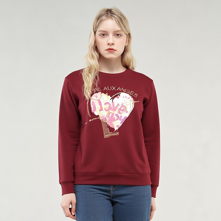 레코브 (레코브) 하트자수 맨투맨(LC41CYLT042X)