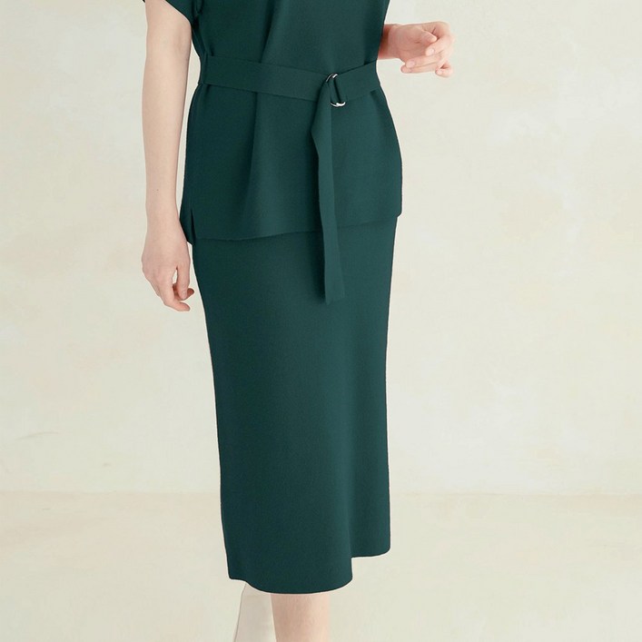 니트코어 뒷 트임 스커트 보들 부드러운 원사 밴딩 니트 치마