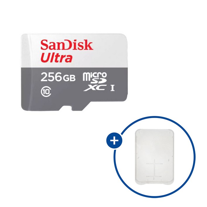 샌디스크 마이크로SD카드 울트라 SDSQUNR256GB SD카드 케이스