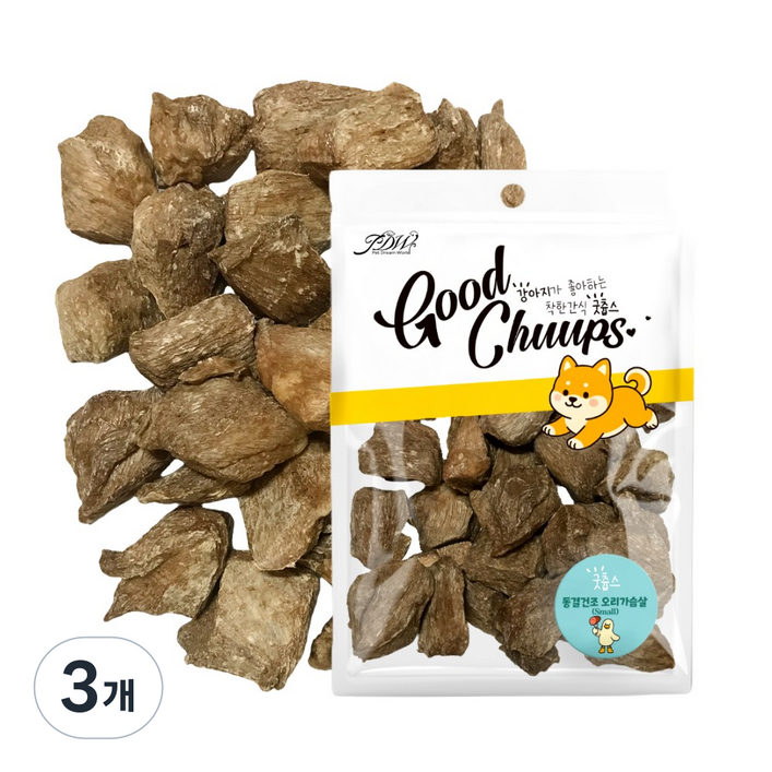 굿츕스 11 동결건조 오리가슴살 small size, 오리, 80g, 3개