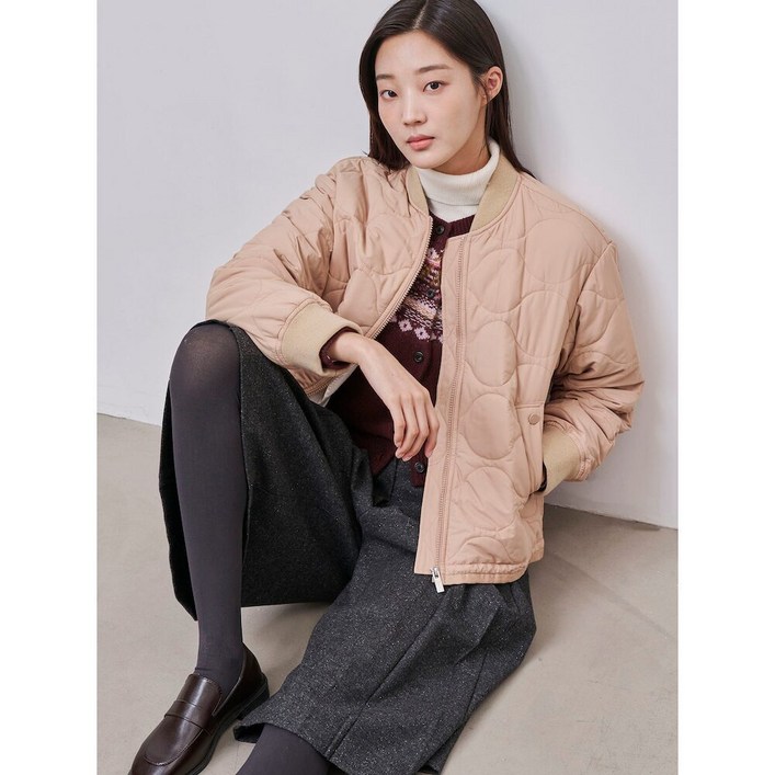 [봄코트] [백화점상품] 빈폴레이디스 폴리 물결 퀼팅 보머 점퍼 베이지 (BF4938C05A) [하객룩] 인기상품