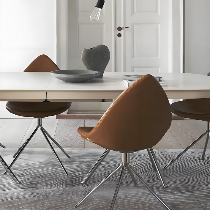 센소 가죽의자 오타와 물방울 디자인 식탁의자, 1개, 브라운