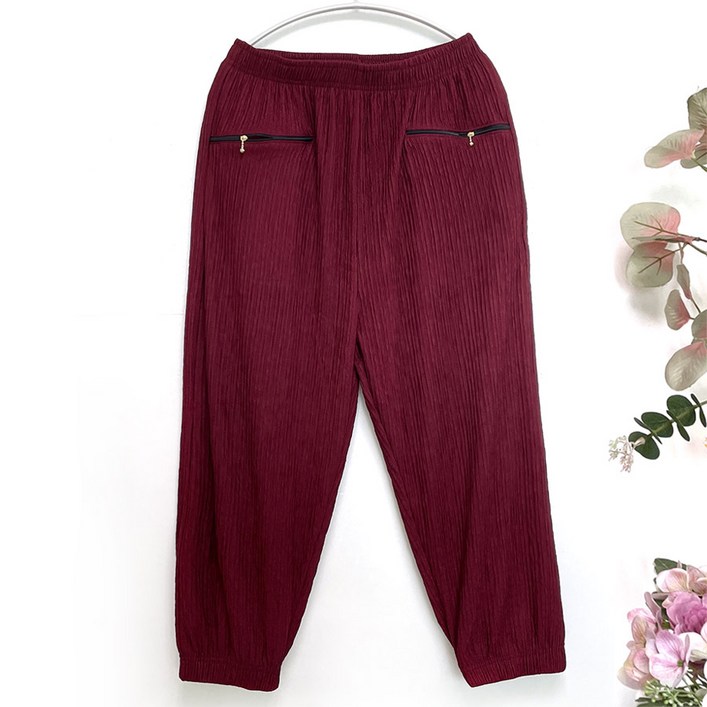 국민할매 할머니옷 봄가을 후꾸르 플리츠 지퍼 시보리 몸빼바지[HW-1304] 춘추복 요양원옷 밴딩바지 일바지